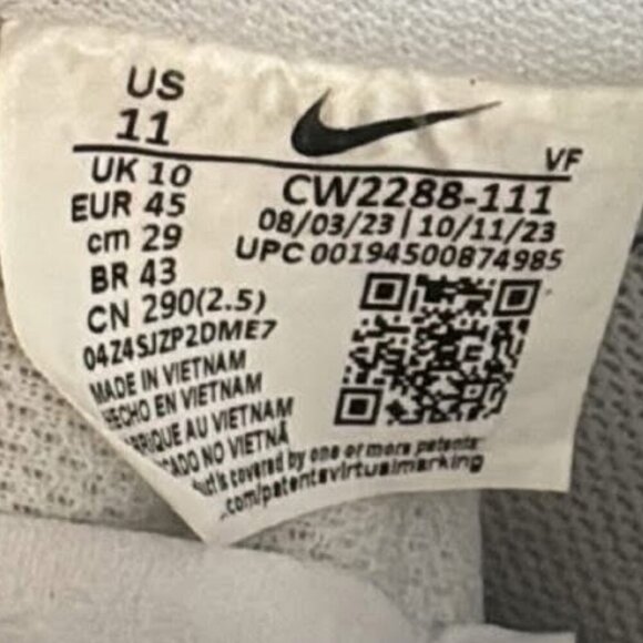 Men's Size 11 - Nike Air Force 1 Low '07 White Leather Worn Once - Picture 5 of 5